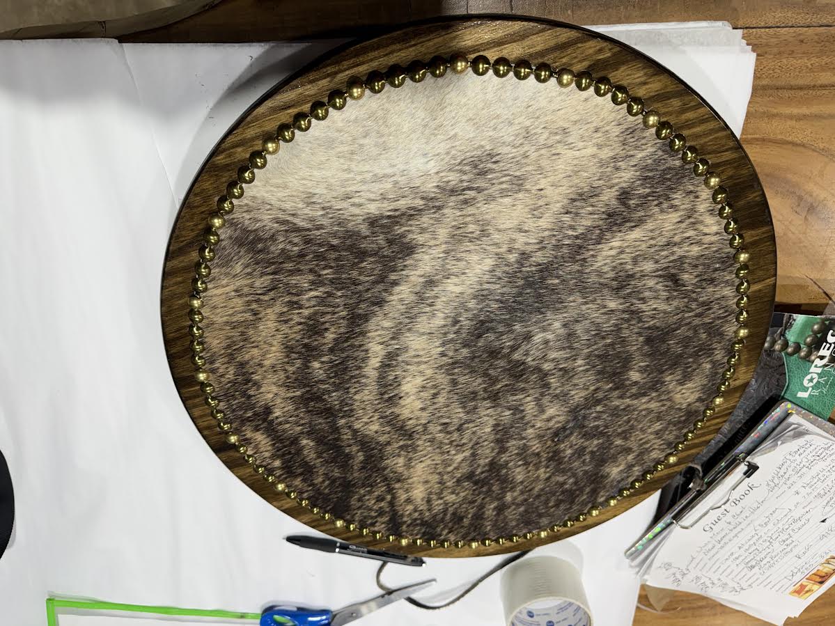 Cowhide Lazy Susan