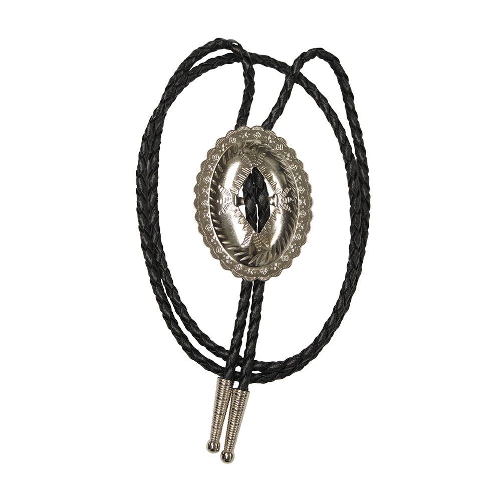 Silver Concho Bolo Tie