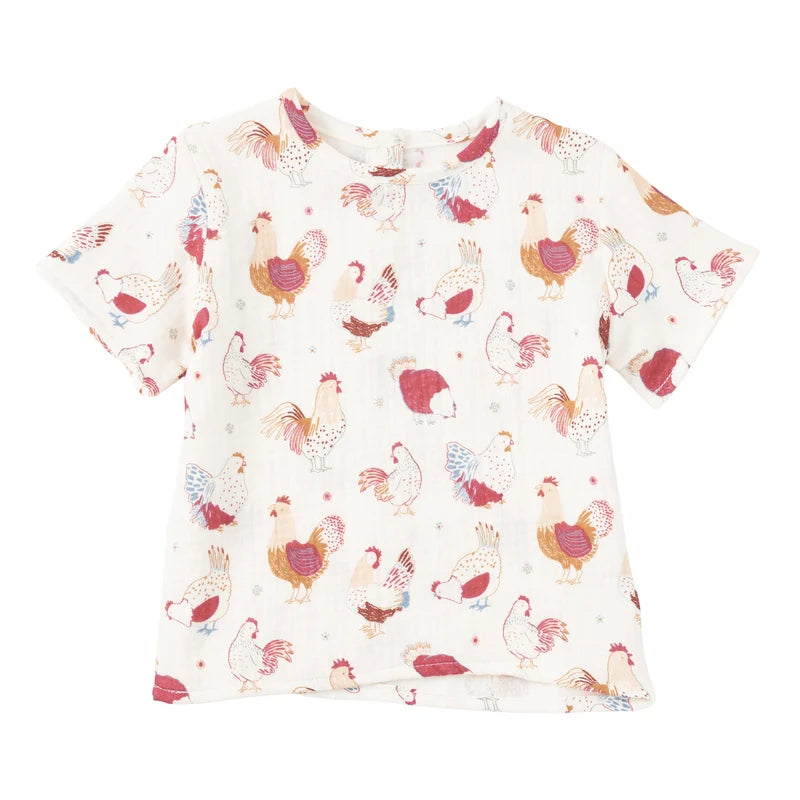 MULSIN SHORT-SLEEVE TOP-6/12M