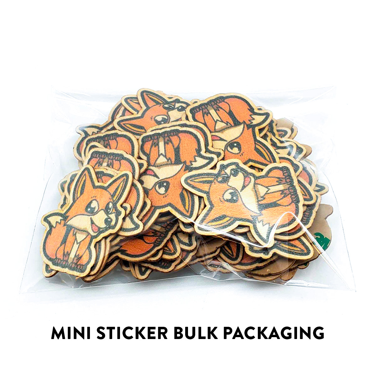 Mini Wood Sticker - Lifelike Buffalo Bison w/ Text