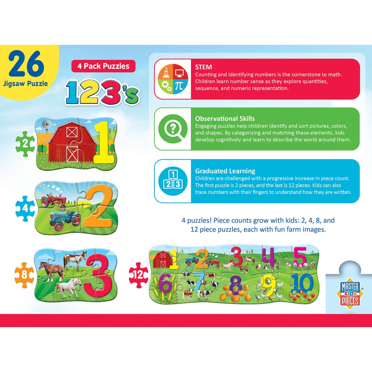 123's - Educational 4-Pack Puzzles