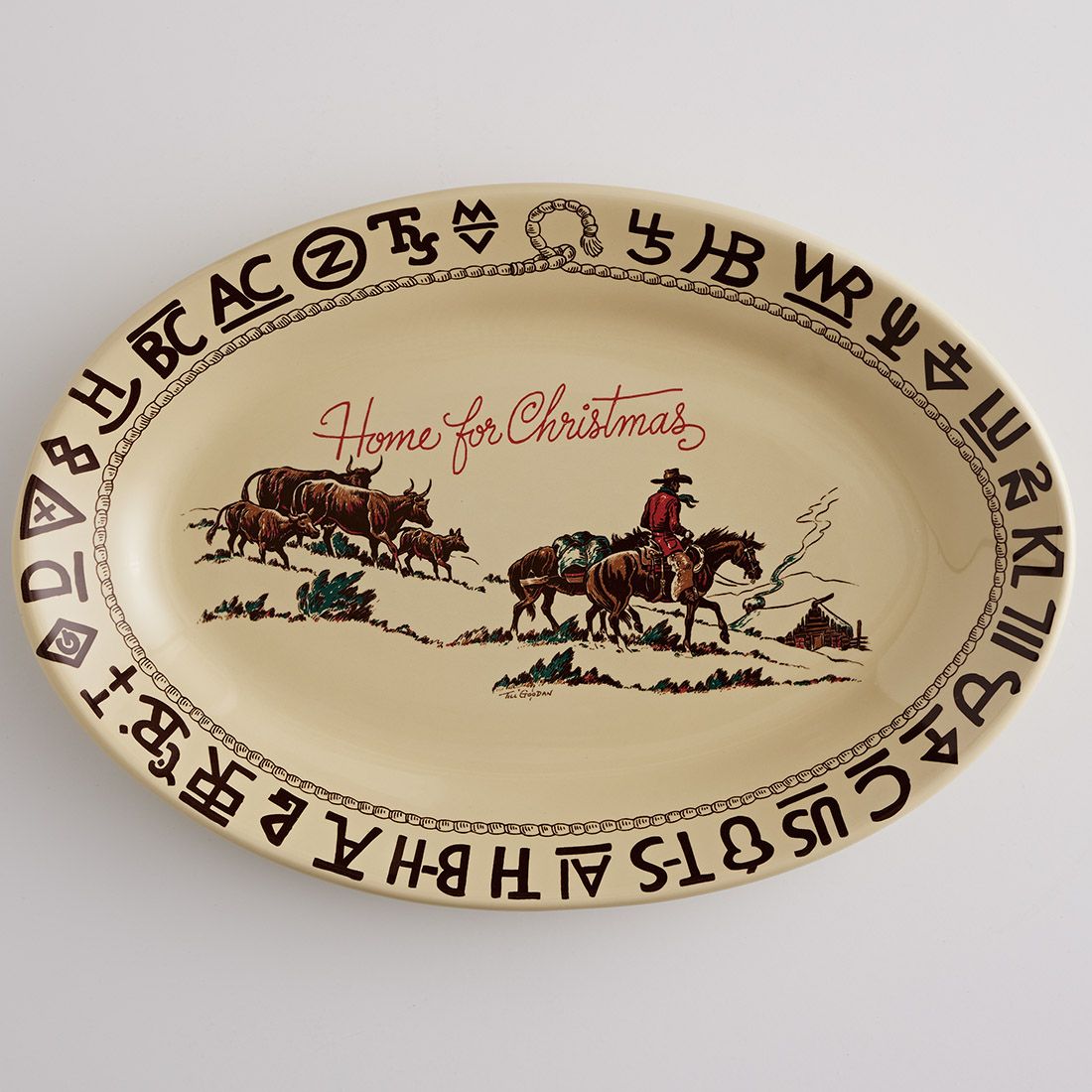Christmas Pattern Oval Platter