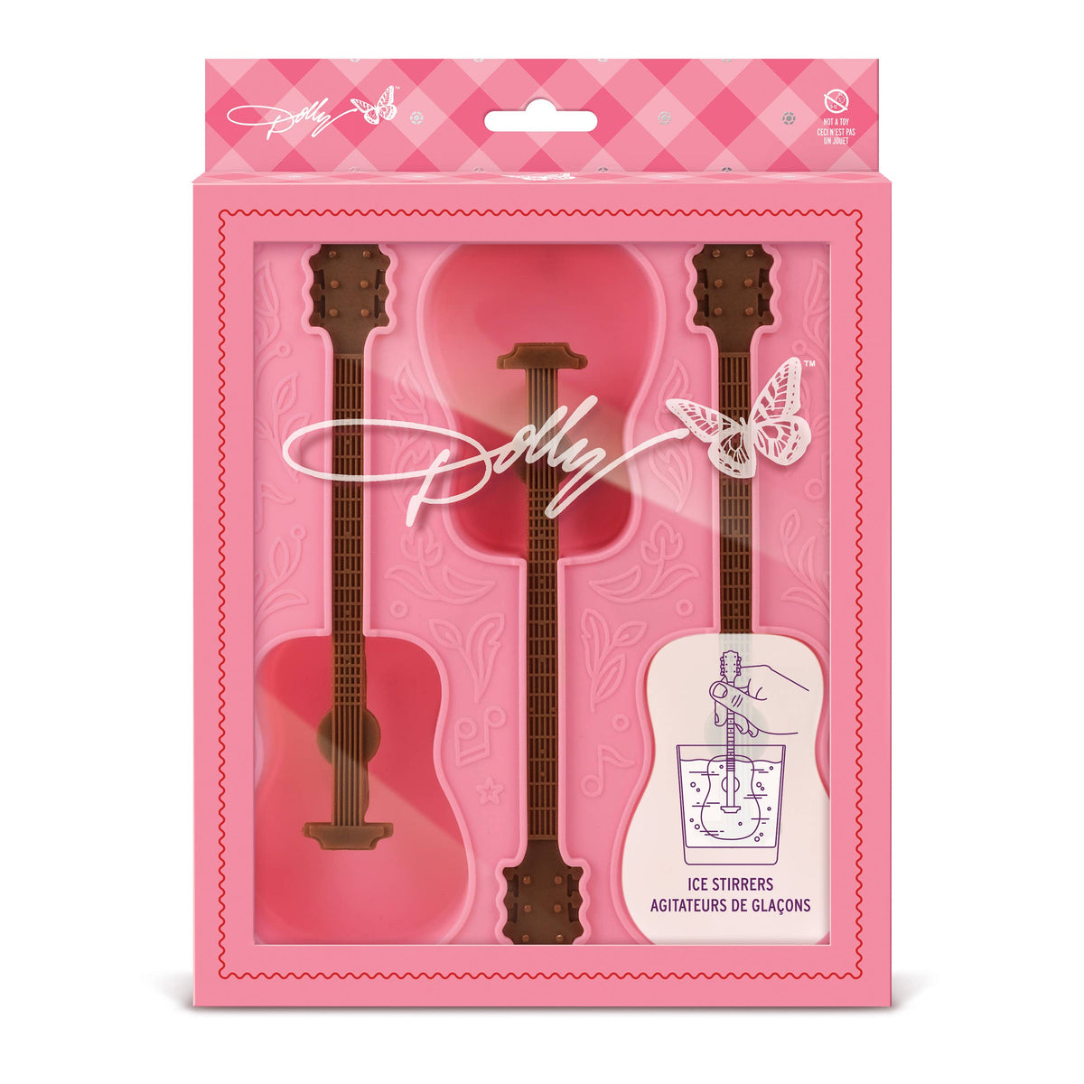 Dolly Parton Ice Mold Tray, Guitar Ice Stirrers