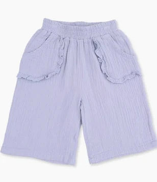 WESTERN PLAID-WIDE LEG PANT- RUFFLE POCKET-6/12M
