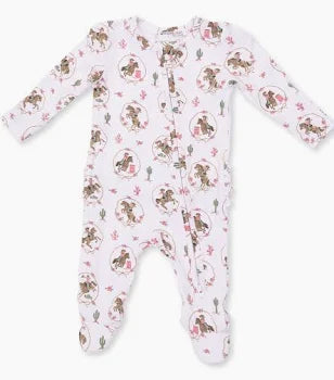 COWGIRL CAMEO-RUFFLE BACK FOOTIE-0/3M