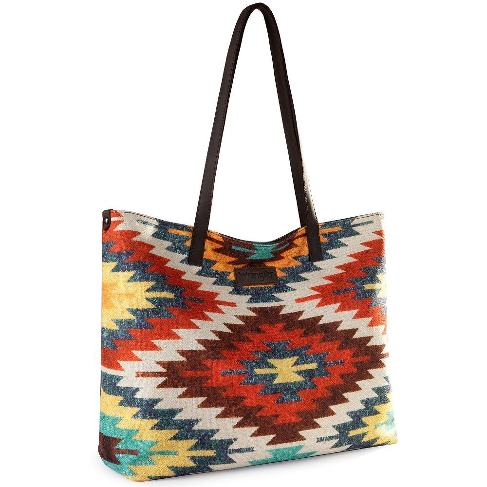 Wrangler Aztec Pattern Print Canvas Tote Bag - Muti
