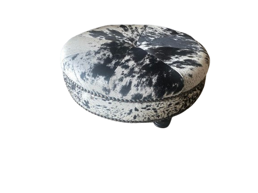 Ranch Collection Pie-Shaped Cowhide Ottoman 38" Round