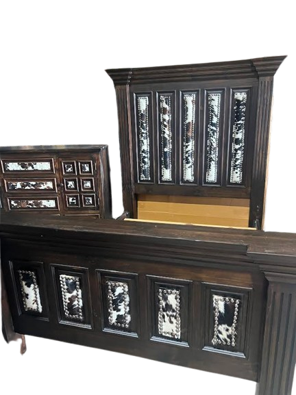 Sofia Bed with Cowhide