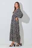 CHEST SMOCKING DETAILED MAXI DRESS