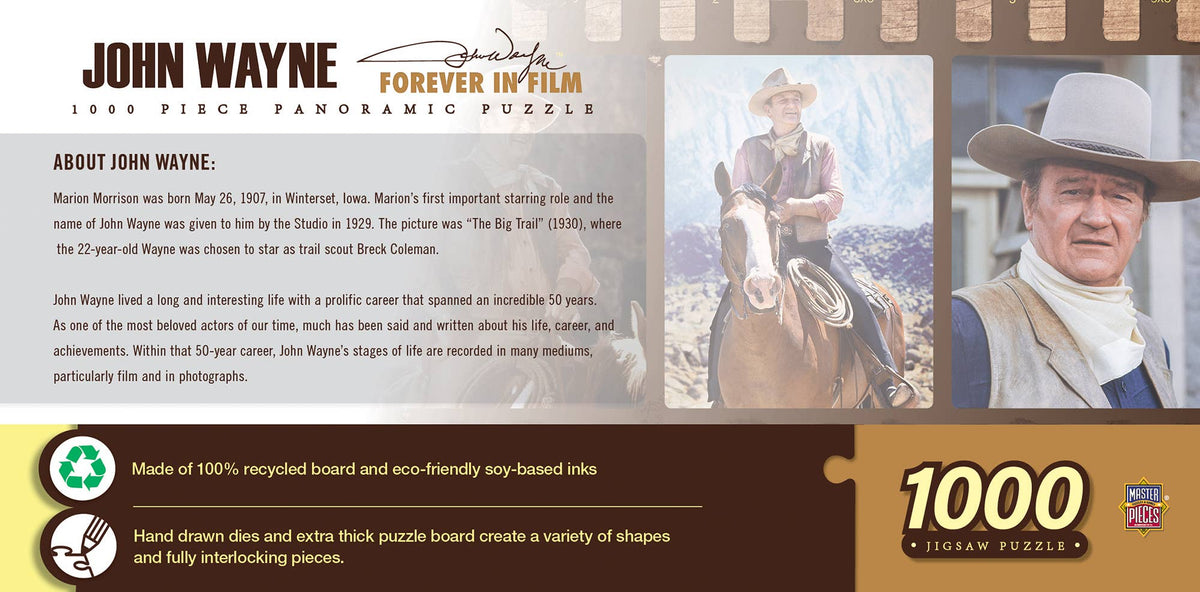 John Wayne - Forever in Film 1000 Piece Panoramic Puzzle