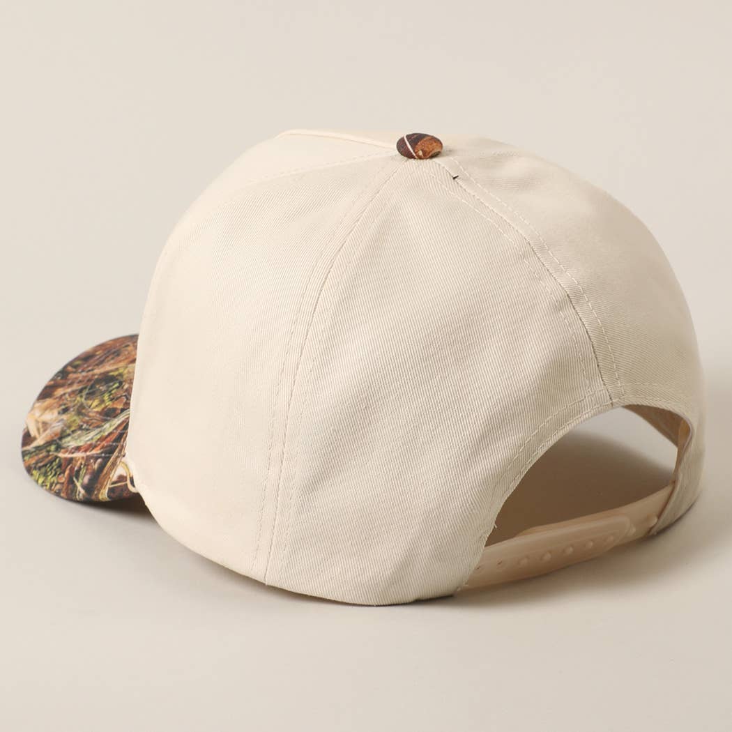 HONEY Lettering Embroidery Camo Two-Tone Cap