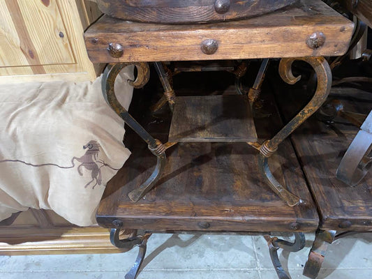 Iron Base Square End Table