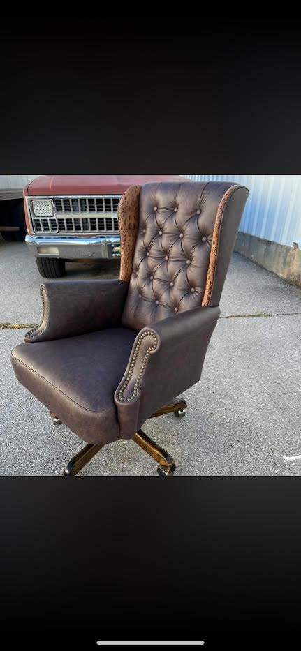 LOREC Ranch Wingback Office Chair - Exotic Hide