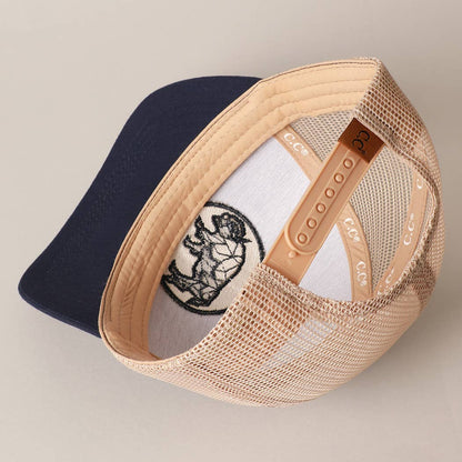 Men's Geometric Bull Patched Baseball Cap with Meshed Back