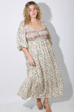 CHEST SMOCKING DETAILED MAXI DRESS