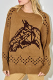 HORSE PRINTED KNIT SWEATER