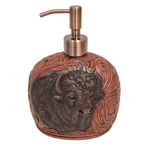 Leather Bison Soap Pump Bottle