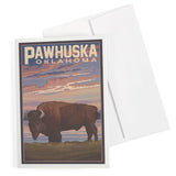 GREETING CARD Pawhuska, Oklahoma, Buffalo & Sunset