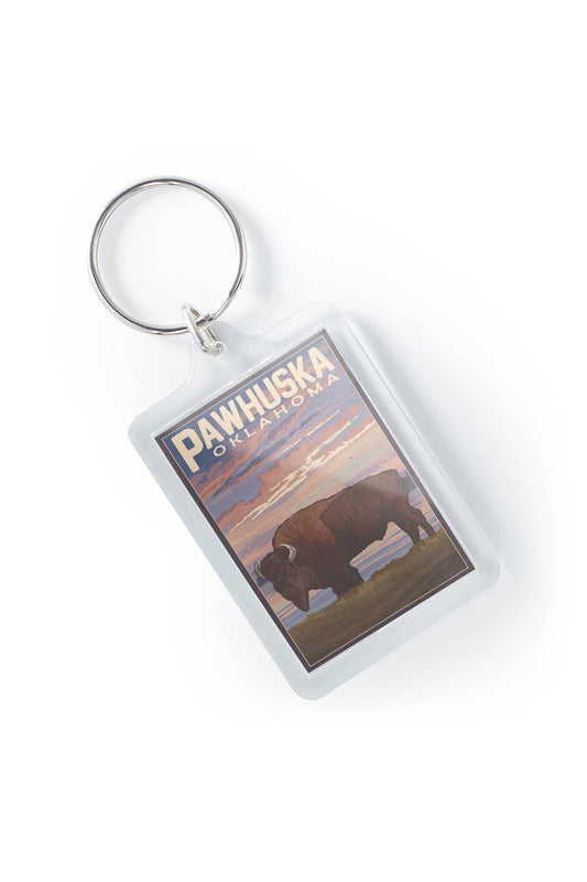 KEYCHAIN Pawhuska, Oklahoma, Buffalo & Sunset