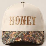 HONEY Lettering Embroidery Camo Two-Tone Cap