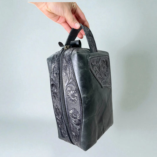 Ultimate tooled Leather Toiletry Bag