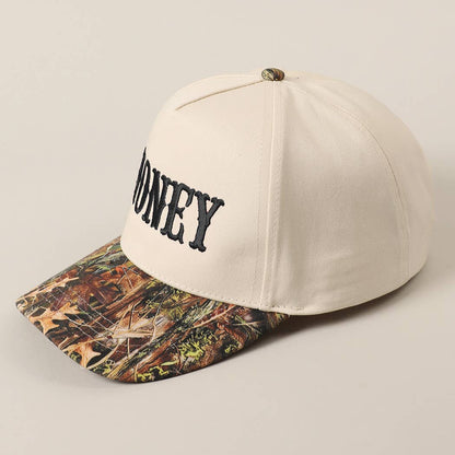 HONEY Lettering Embroidery Camo Two-Tone Cap