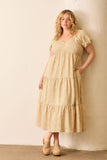 (PLUS SIZE)  Floral Tiered Dress