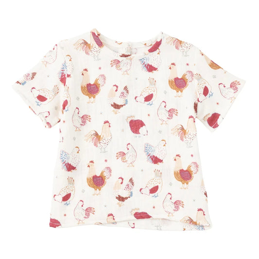 MULSIN SHORT-SLEEVE TOP-6/12M
