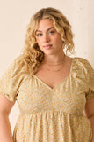 (PLUS SIZE)  Floral Tiered Dress