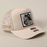Western Style Horse Turquoise Patch Trucker Hat