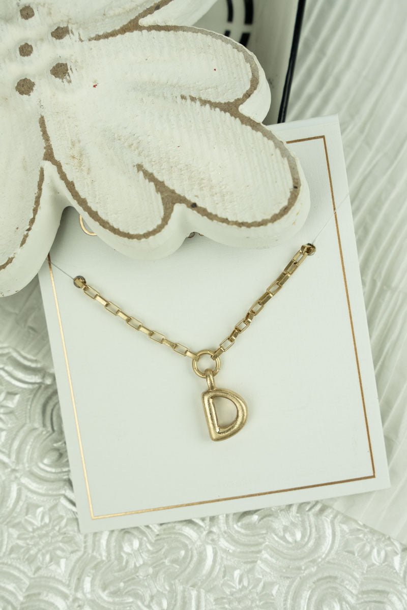 HOLLY BUBBLE LETTER 'D'  NECKLACE