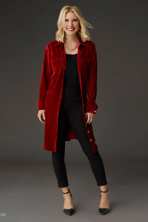 Stella Velour Button Front Dress