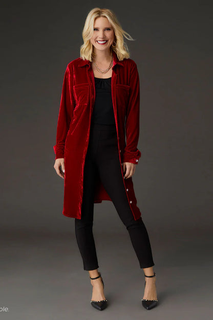 Stella Velour Button Front Dress