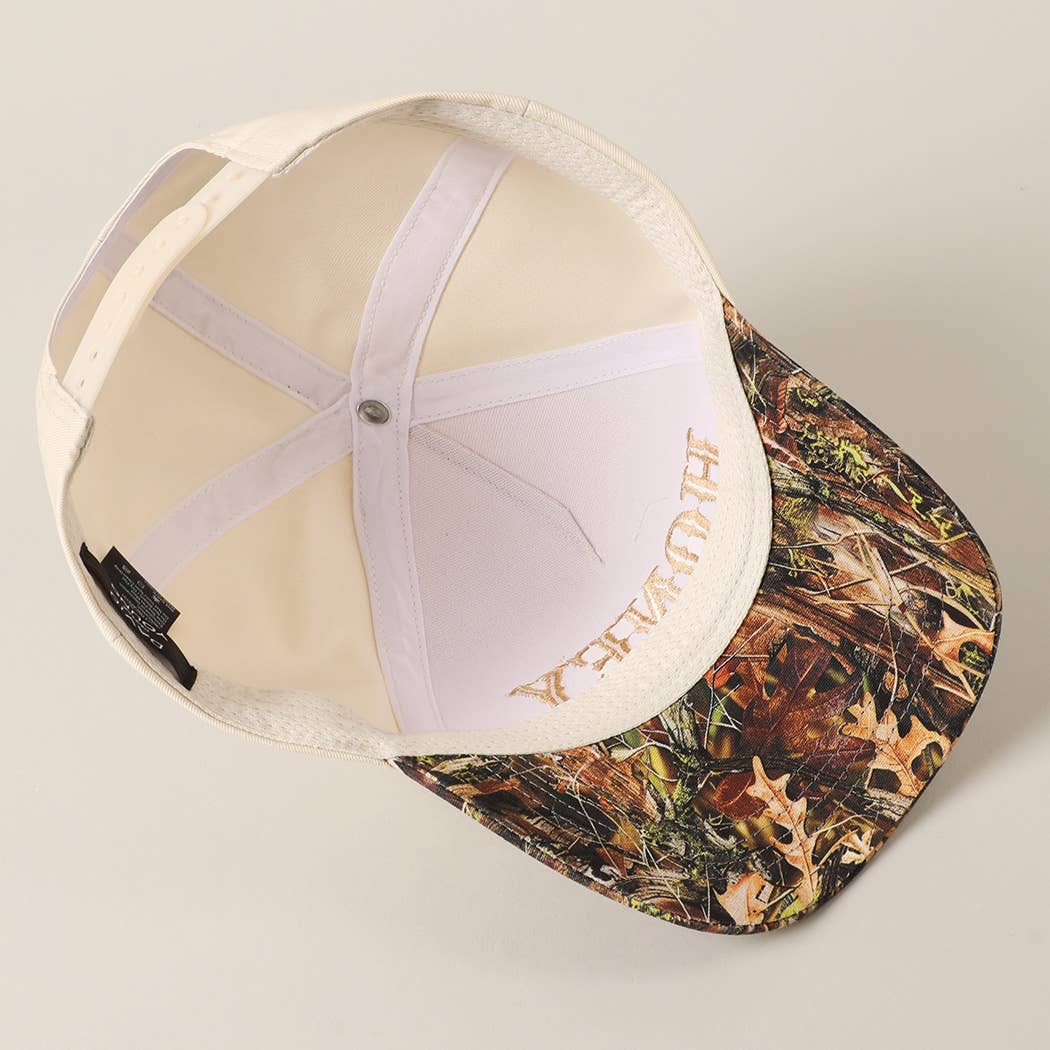 HONEY Lettering Embroidery Camo Two-Tone Cap