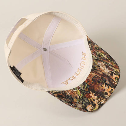 HONEY Lettering Embroidery Camo Two-Tone Cap