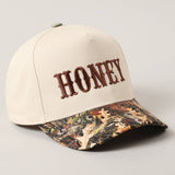 HONEY Lettering Embroidery Camo Two-Tone Cap
