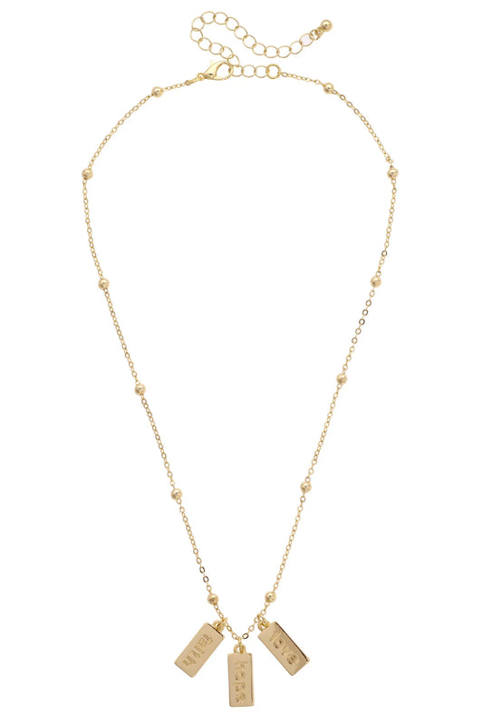 Words of Affirmation Dainty Dog Tag Necklace