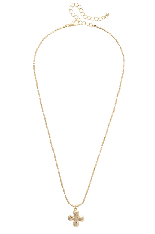 Camila Hammered Cross Necklace