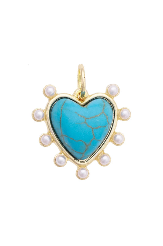 Rhinestone Studded Heart Charm