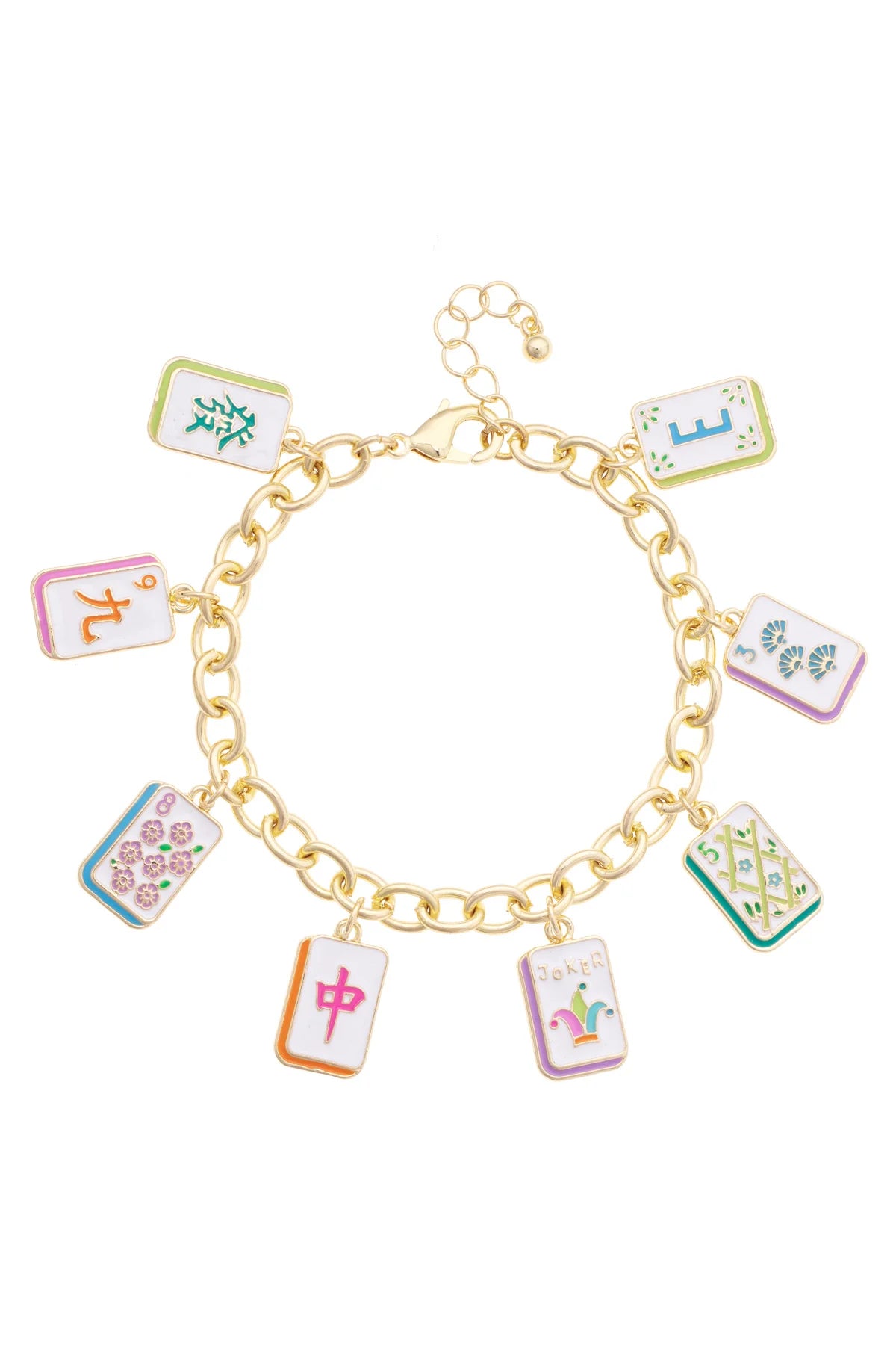Wanna Mahj?! Enamel Charm Bracelet