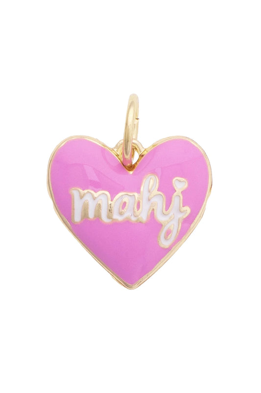 Mahj Enamel Heart Charm