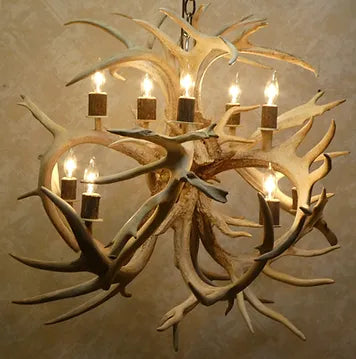 2 Tier 10 Light Chandelier White Tail