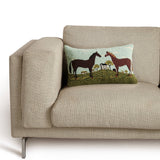 Black And Brown Horses Hook Pillow - Warren Kimble