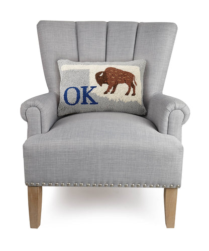 Classic Ok Buffalo Hook Pillow