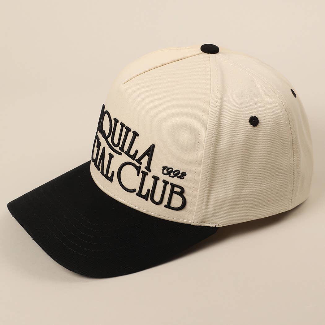 Tequila Social Club 3D Text Embroidery Two-Tone Trucker Hat