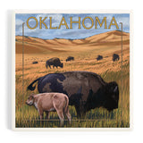 CERAMIC COASTER Oklahoma, Buffalo & Calf