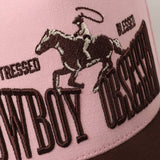 Cowboy Obsessed Letter Horse Embroidery Two-Tone Cap