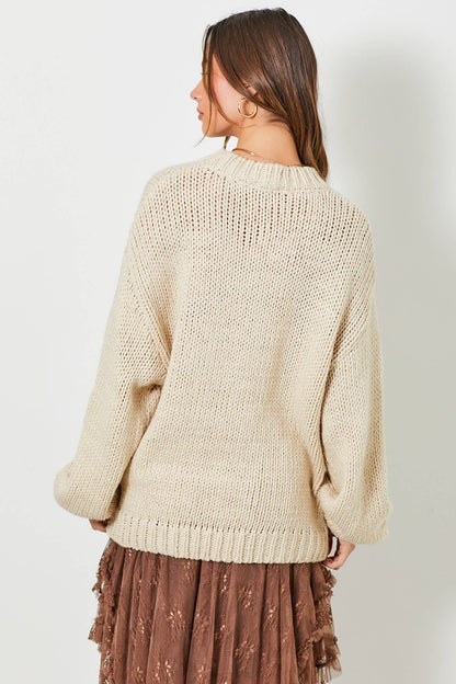 COWBOY BOOTS WITH RIBBON KNIT SWEATER