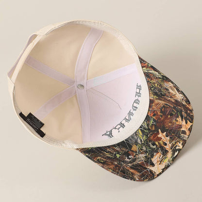 HONEY Lettering Embroidery Camo Two-Tone Cap