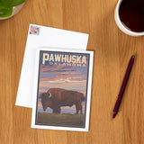 GREETING CARD Pawhuska, Oklahoma, Buffalo & Sunset